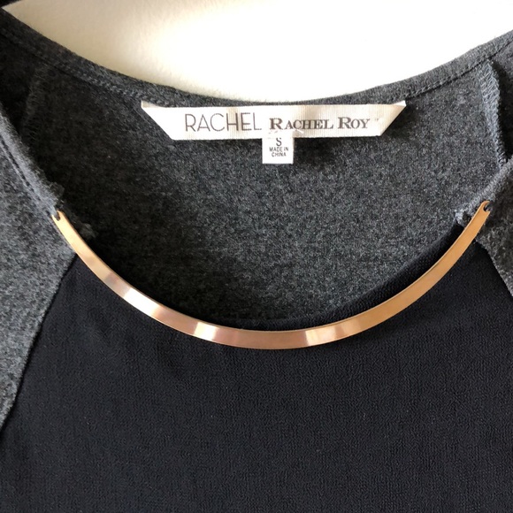 Rachel Roy black and grey color block tank top S - Picture 2 of 6